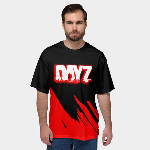 Мужская футболка оверсайз Dayz штрихи красок / 3D-принт – фото 3