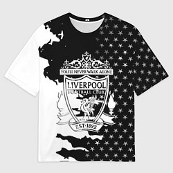 Футболка оверсайз мужская Liverpool текстура спорт, цвет: 3D-принт