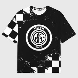 Футболка оверсайз мужская Inter клетка краски, цвет: 3D-принт