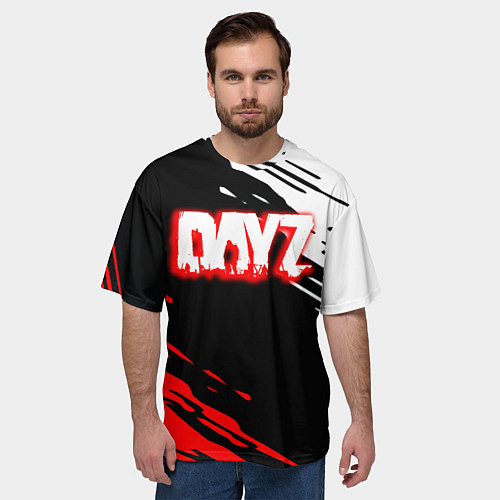 Мужская футболка оверсайз Dayz краски штрихи / 3D-принт – фото 3