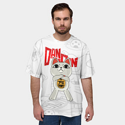 Футболка оверсайз мужская Dandadan - манеки неко, цвет: 3D-принт — фото 2