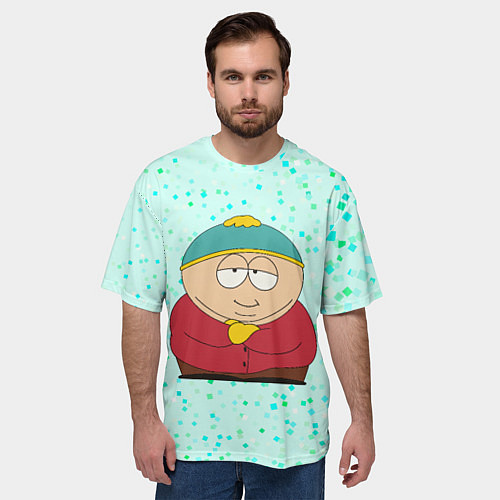 Мужская футболка оверсайз Эрик Картман довольный / 3D-принт – фото 3