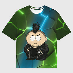 Футболка оверсайз мужская Эрик Картман - недовольный панк, цвет: 3D-принт