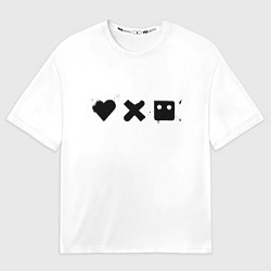Футболка оверсайз мужская Love death and robots - black and white, цвет: 3D-принт