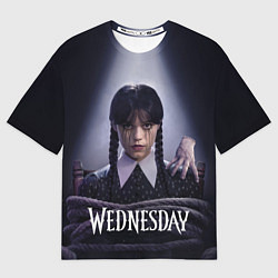 Футболка оверсайз мужская Связаная Уэнсдэй с вещью Wednesday, цвет: 3D-принт