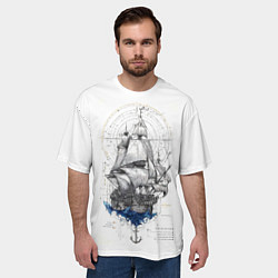 Футболка оверсайз мужская Корабль - иллюстрация, цвет: 3D-принт — фото 2
