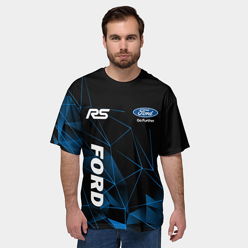 Мужская футболка оверсайз Ford RS / 3D-принт – фото 3