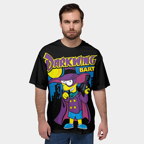 Мужская футболка оверсайз Darkwing Bart / 3D-принт – фото 3