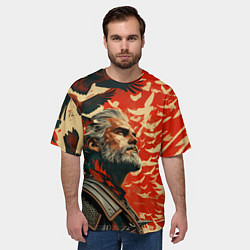 Футболка оверсайз мужская Ведьмак и птицы, цвет: 3D-принт — фото 2