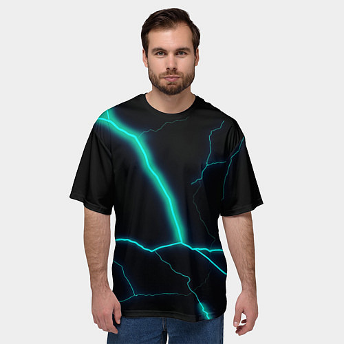 Мужская футболка оверсайз Dark blue / 3D-принт – фото 3