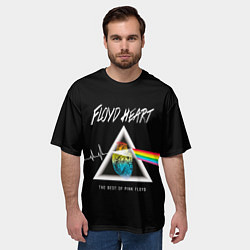 Футболка оверсайз мужская Pink Floyd сердце, цвет: 3D-принт — фото 2