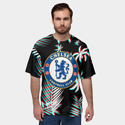 Футболка оверсайз мужская Chelsea тропики глитч текстура, цвет: 3D-принт — фото 2