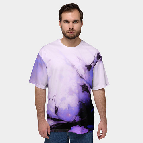 Мужская футболка оверсайз Взрывной индиго светлый / 3D-принт – фото 3