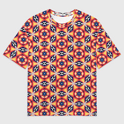 Футболка оверсайз мужская Красно-синий калейдоскоп, цвет: 3D-принт
