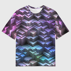 Мужская футболка оверсайз Неоновый рельеф