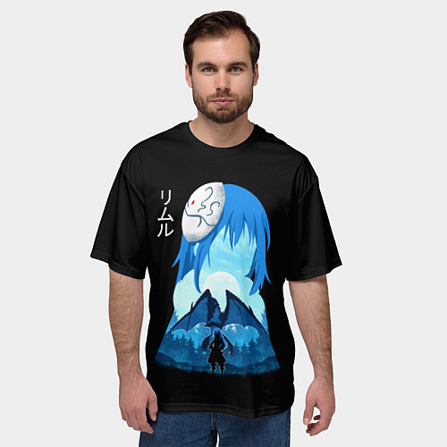 Мужская футболка оверсайз Мое перерождение в слизь / 3D-принт – фото 3