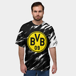 Футболка оверсайз мужская Borussia штрихи красок текстура, цвет: 3D-принт — фото 2