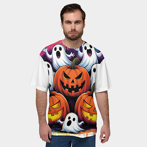 Мужская футболка оверсайз Happy Halloween 25 / 3D-принт – фото 3