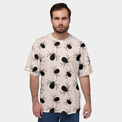 Футболка оверсайз мужская Паттерн с черными жуками, цвет: 3D-принт — фото 2