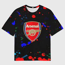 Футболка оверсайз мужская Arsenal неоновые брызги красок, цвет: 3D-принт