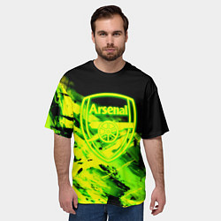 Футболка оверсайз мужская Арсенал кислотные краски, цвет: 3D-принт — фото 2