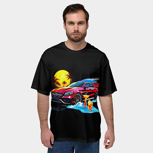 Мужская футболка оверсайз Mercedes amg / 3D-принт – фото 3