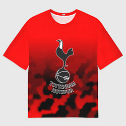 Футболка оверсайз мужская Тоттенхэм Хотспур камуфляж красный, цвет: 3D-принт