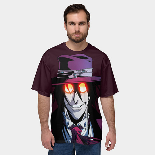 Мужская футболка оверсайз Hellsing - Алукард / 3D-принт – фото 3