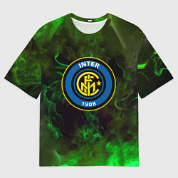 Футболка оверсайз мужская Интер кислотный огонь, цвет: 3D-принт