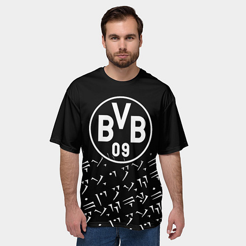 Мужская футболка оверсайз Borussia хищник стиль / 3D-принт – фото 3