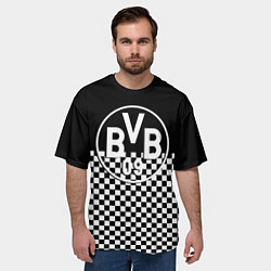Футболка оверсайз мужская Borussia шахматная клетка, цвет: 3D-принт — фото 2