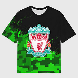 Футболка оверсайз мужская Ливерпуль камуфляж краски, цвет: 3D-принт