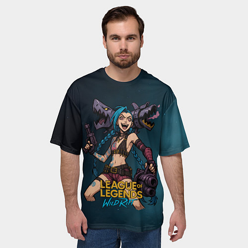 Мужская футболка оверсайз League of Legends Jinx / 3D-принт – фото 3