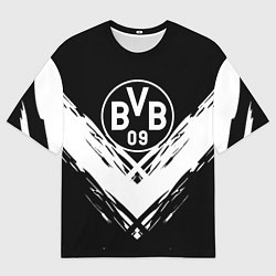 Футболка оверсайз мужская Borussia белые краски линии, цвет: 3D-принт
