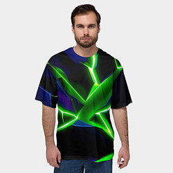 Футболка оверсайз мужская Green glow, цвет: 3D-принт — фото 2