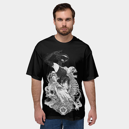 Мужская футболка оверсайз Резе демон бомба Человек бензопила / 3D-принт – фото 3