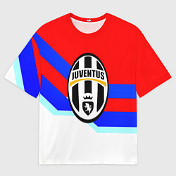 Футболка оверсайз мужская Ювентус спортивная геометрия, цвет: 3D-принт