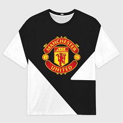 Футболка оверсайз мужская Манчестер Юнайтед полосы, цвет: 3D-принт