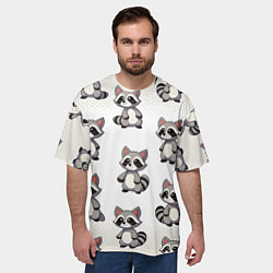 Футболка оверсайз мужская Много енотов, цвет: 3D-принт — фото 2