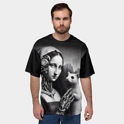 Футболка оверсайз мужская Cecilia Gallerani - the lady with the ermine cyber, цвет: 3D-принт — фото 2