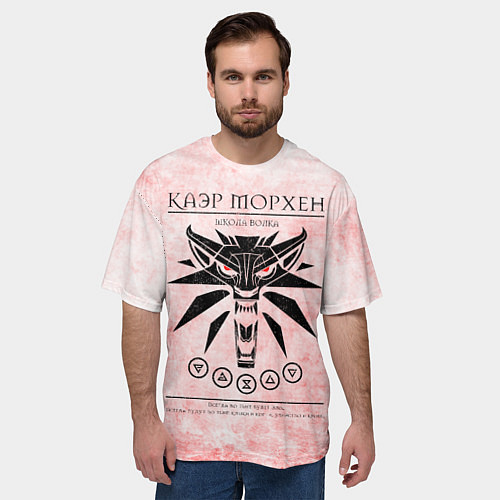 Мужская футболка оверсайз Каэр Морхен - школа волка / 3D-принт – фото 3