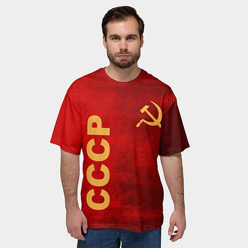 Мужская футболка оверсайз Советский союз символика / 3D-принт – фото 3