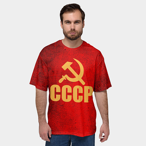 Мужская футболка оверсайз СССР - символика / 3D-принт – фото 3