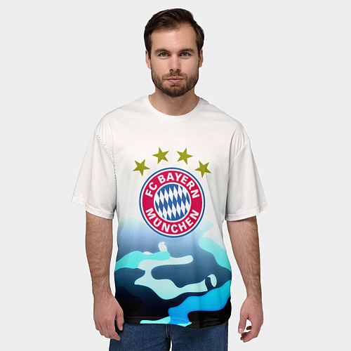 Мужская футболка оверсайз Бавария Мюнхен камуфляж / 3D-принт – фото 3