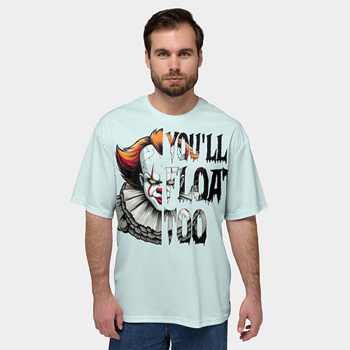 Мужская футболка оверсайз Клоун Пеннивайз / 3D-принт – фото 3