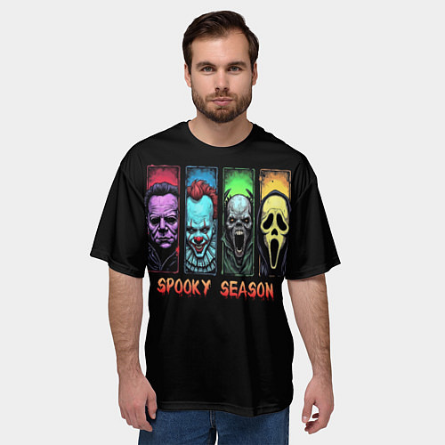 Мужская футболка оверсайз Сезон ужасов / 3D-принт – фото 3