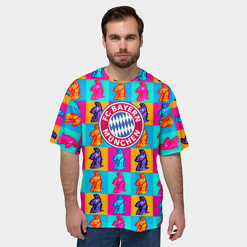 Мужская футболка оверсайз Fortnite x Bayern / 3D-принт – фото 3