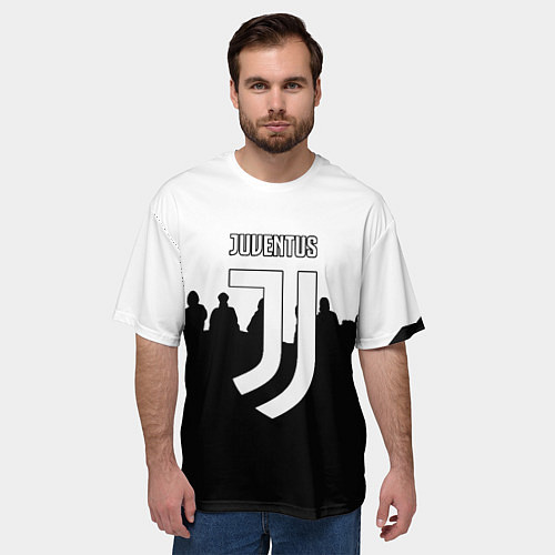 Мужская футболка оверсайз Ювентус команды / 3D-принт – фото 3