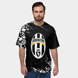 Футболка оверсайз мужская Ювентус черепа краски, цвет: 3D-принт — фото 2