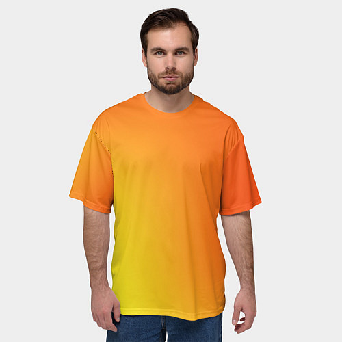 Мужская футболка оверсайз Color orange red / 3D-принт – фото 3